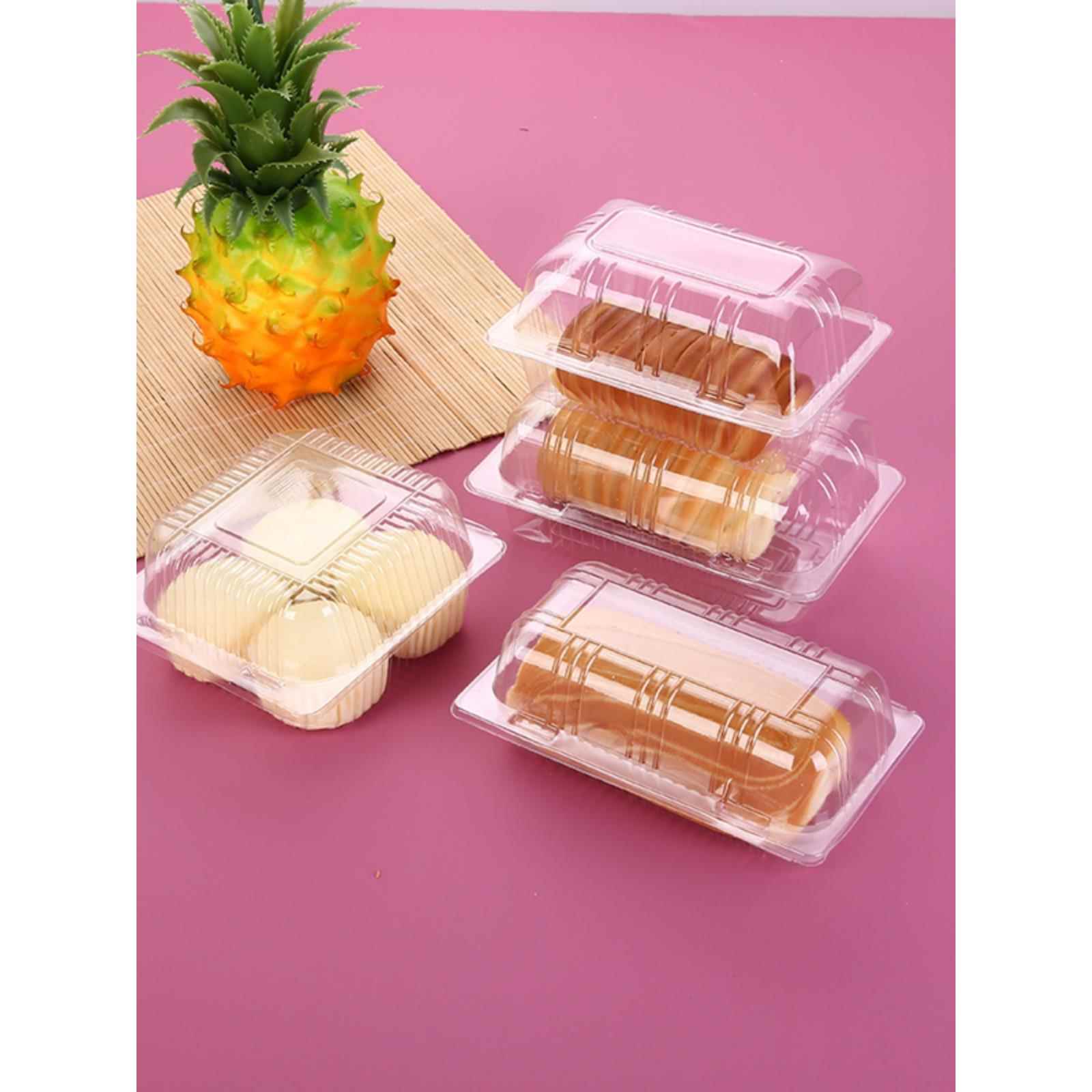 一次性长方形西点盒面包泡芙烘焙包装散装点心塑料盒食品打包盒