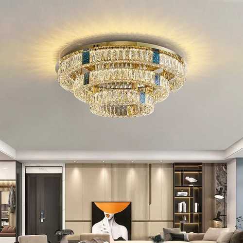 轻奢水晶吸顶灯客厅大厅主灯高端大气圆形主卧室书房灯具2025新款