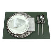 22N 摆台 软装 12银色斗笠碗配透明水晶盘美式 轻奢样板间餐具套装