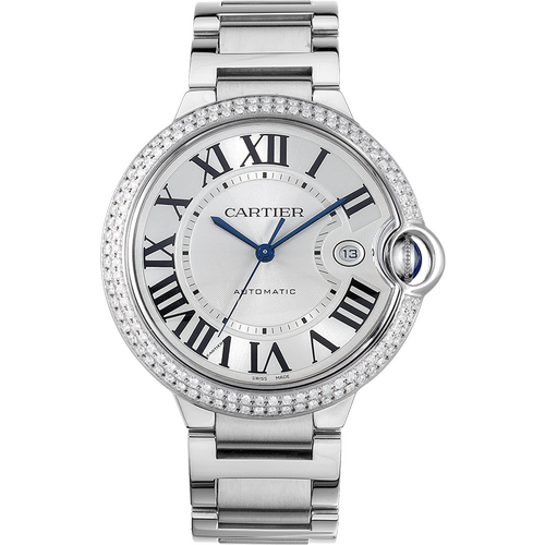 [9.8新]卡地亚蓝气球精钢后镶钻自动机械手表男W69012Z4后镶钻