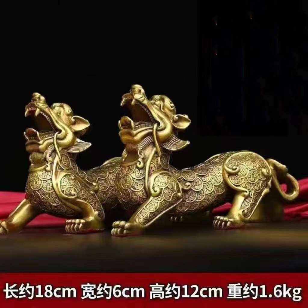店铺貔貅家居装饰摆件皮公司办公桌丘工艺礼品开业大号铜一对客厅