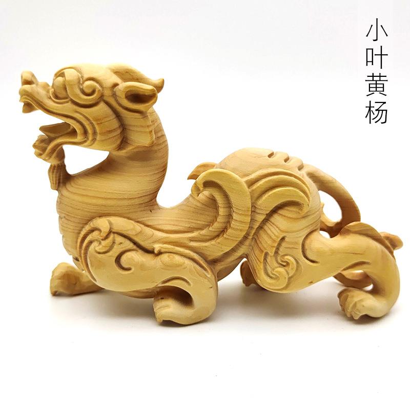 小叶黄杨草龙摆件规格11.5×7.8×3.5cm客厅玄关装饰手把件工艺品