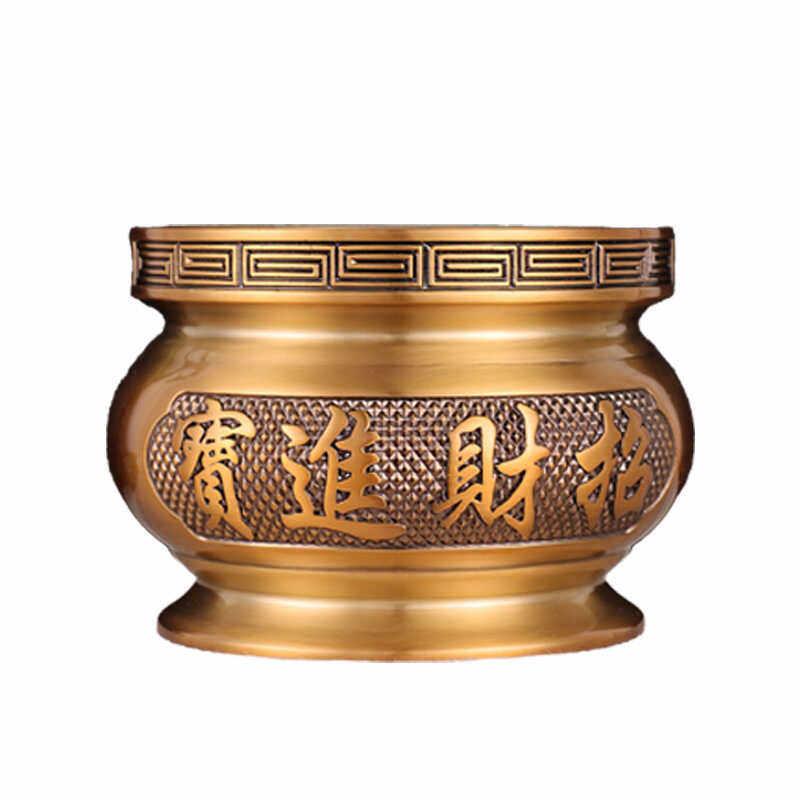 山龙纯黄铜合金板香炉,抛掷招财拜佛用