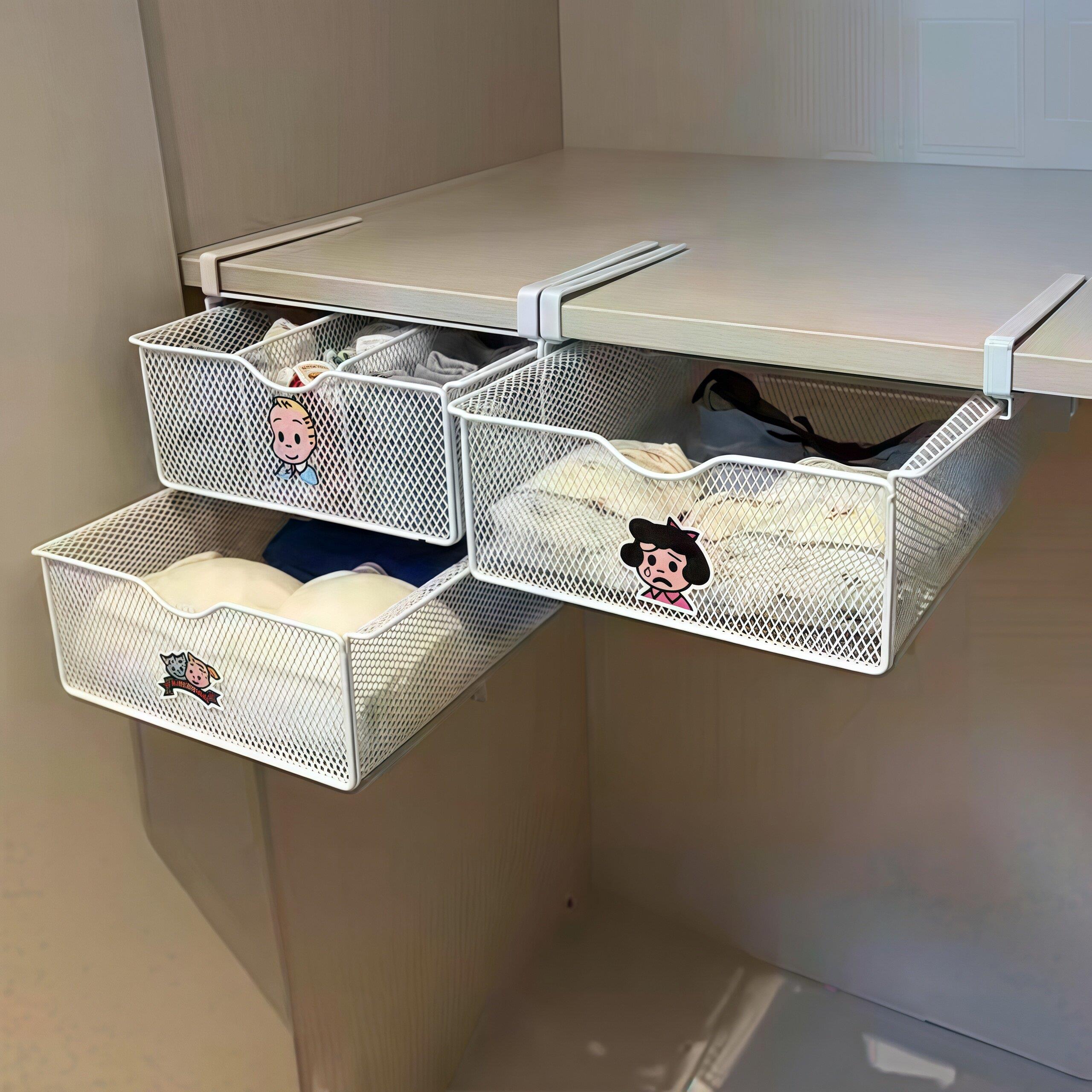 衣柜下挂篮抽屉式置物架抽拉隔板内衣袜子神器衣服收纳挂式省空间