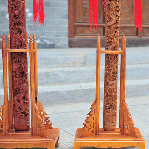 雕刻手工艺品实木木剑工艺品摆件肥城轩1桃木 米双龙挂件桃