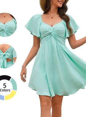 Chicovar Women’s Summer Chiffon Mini Dress, Sweetheart