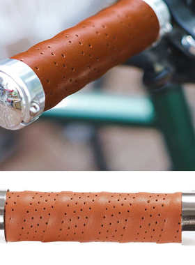 KIVI超纤皮革自行车把套城市旅行车休闲车复古钢管车可锁死握把