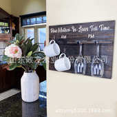 架木制红酒壁挂咖啡衣帽架挂架杯墙上架墙上复古