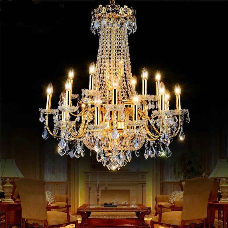 复楼客厅水晶499大吊灯灯酒店大厅办公楼梯吊灯别黄色式水晶吊灯