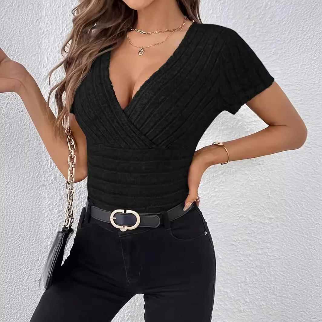 simple elegant long-sleeved waist pullover for women
