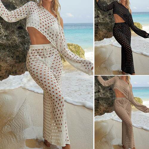 Beach Sunscreen Hollow out Bikini Hoodie Skirt Long Skirt