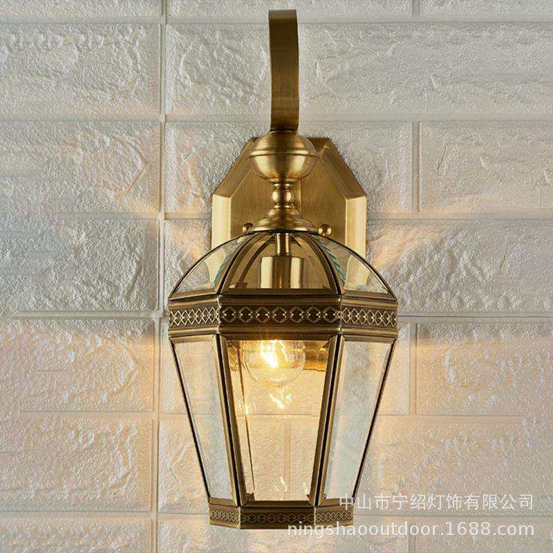欧式户外壁灯防水庭院灯别墅柱子室外花园全铜壁灯大门口外墙壁灯