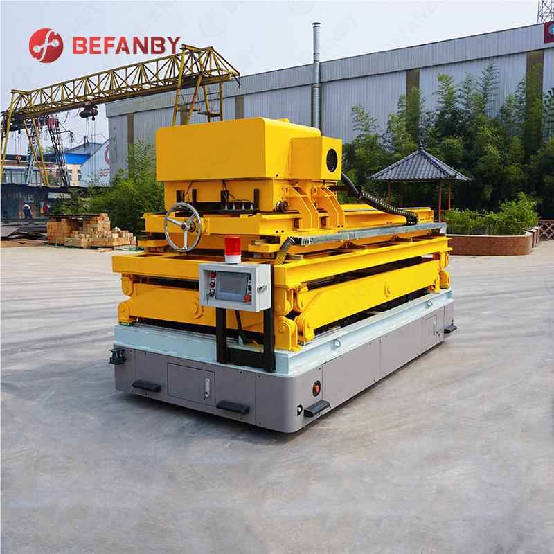 舵业车间货物转运AG187V轮无轨地液平车压升降智能搬运电动平工板