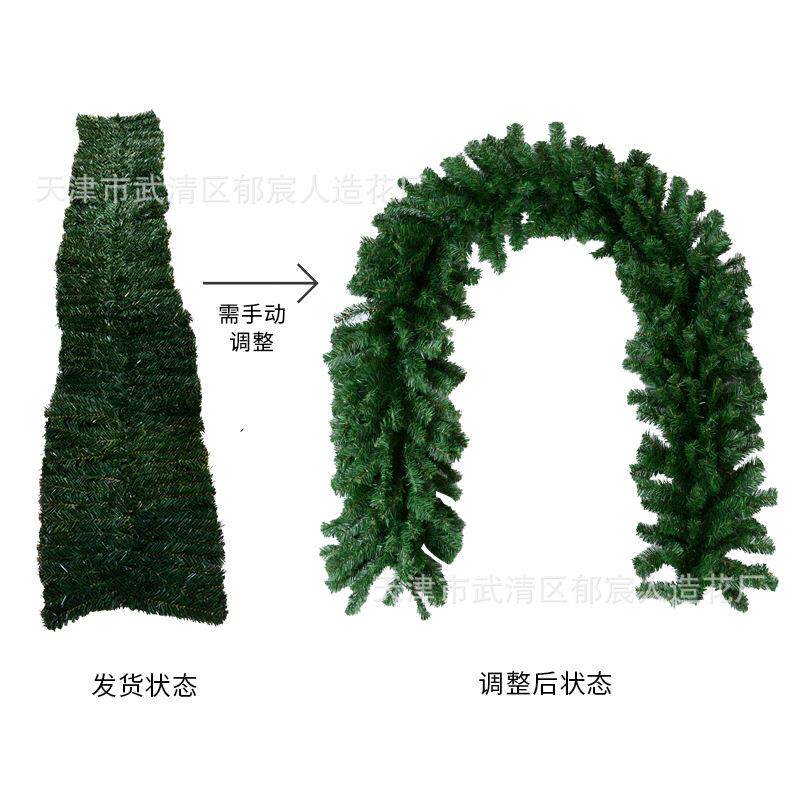 仿真植物圣诞花藤跨境热销圣诞氛围布置手工编织藤条楼梯壁炉装饰