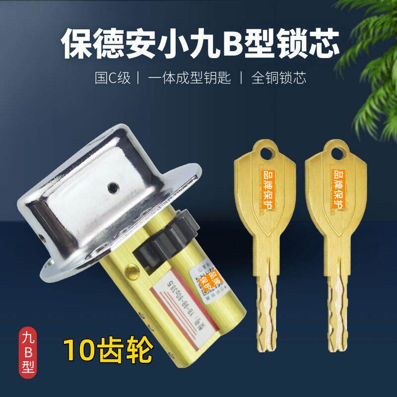 国C级保德安小九B型10齿轮防盗门锁芯 老式春天盼盼入户门D2异形