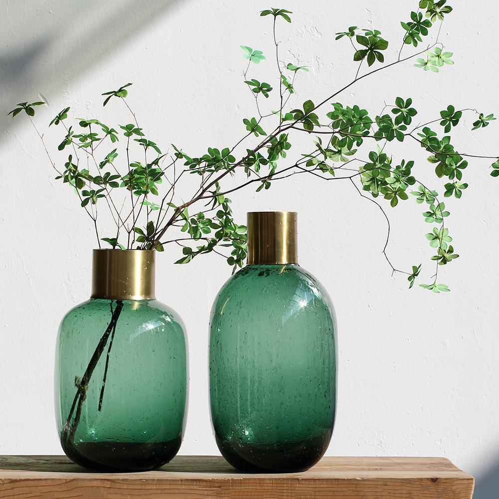 碧轩怡露大玻璃花瓶马醉木吊钟小口落地大号桌面家居软装摆件花器