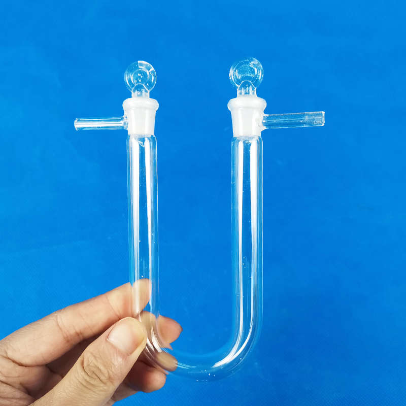 。具支U型玻璃干燥管 带塞 具塞U形链接管 化学实验器材 玻璃仪器