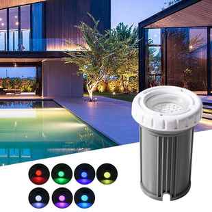 入式 水池led胶膜泳池水底灯低压水下七彩1景观池2V阶W梯灯嵌BDX3