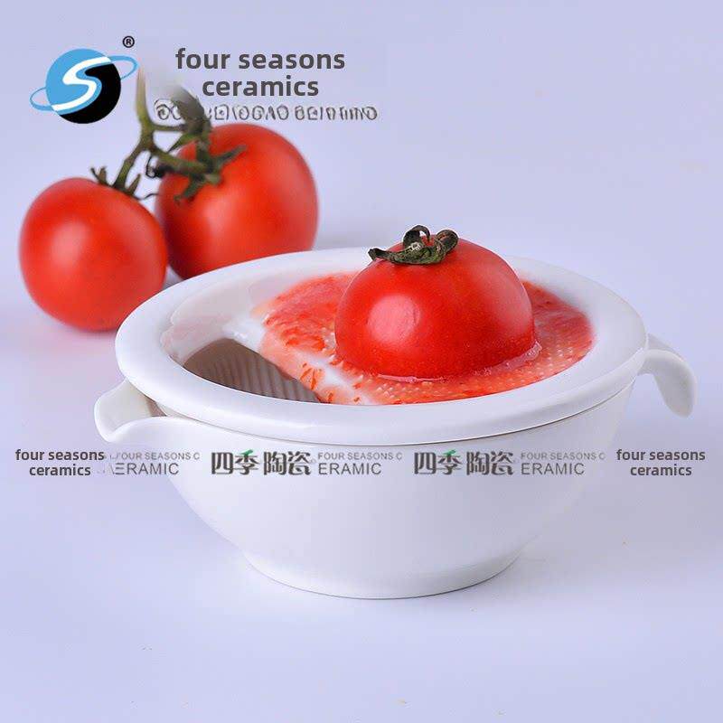 宝宝研磨碗婴儿辅食工具食物研磨器手动水果泥料理机陶瓷研磨套装