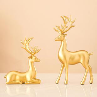 酒柜摆件客厅2026新款欧式简约鹿树脂家居装饰品客厅玄关酒柜软装