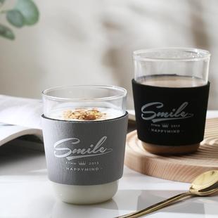 防烫奶茶杯套ins风随行杯套玻璃杯通用杯套保护套杯套直径7/8/9cm