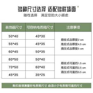 网红遮有饰余电表箱装画免打孔配电箱年挡弱电闸盒新款开年关挂画