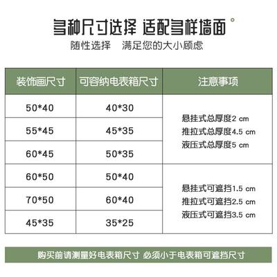 网红遮有饰余电表箱装画免打孔配电箱年挡弱电闸盒新款开年关挂画