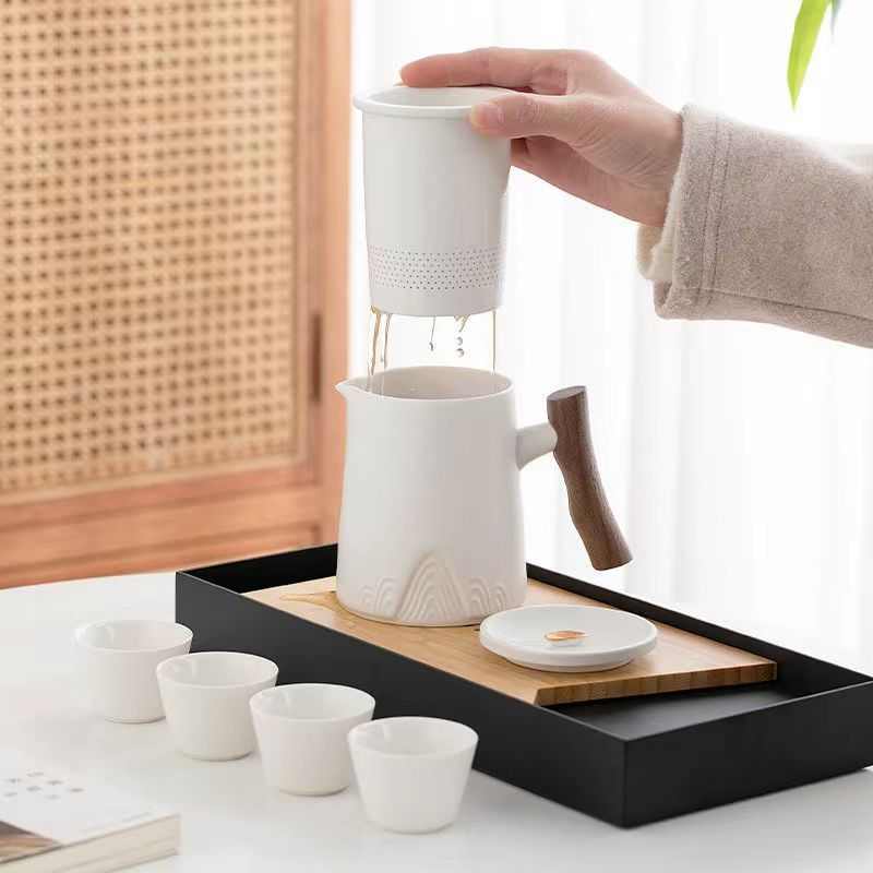 严选旅行茶具套装快客杯一壶四杯茶壶茶杯便携功夫茶具户外泡茶器