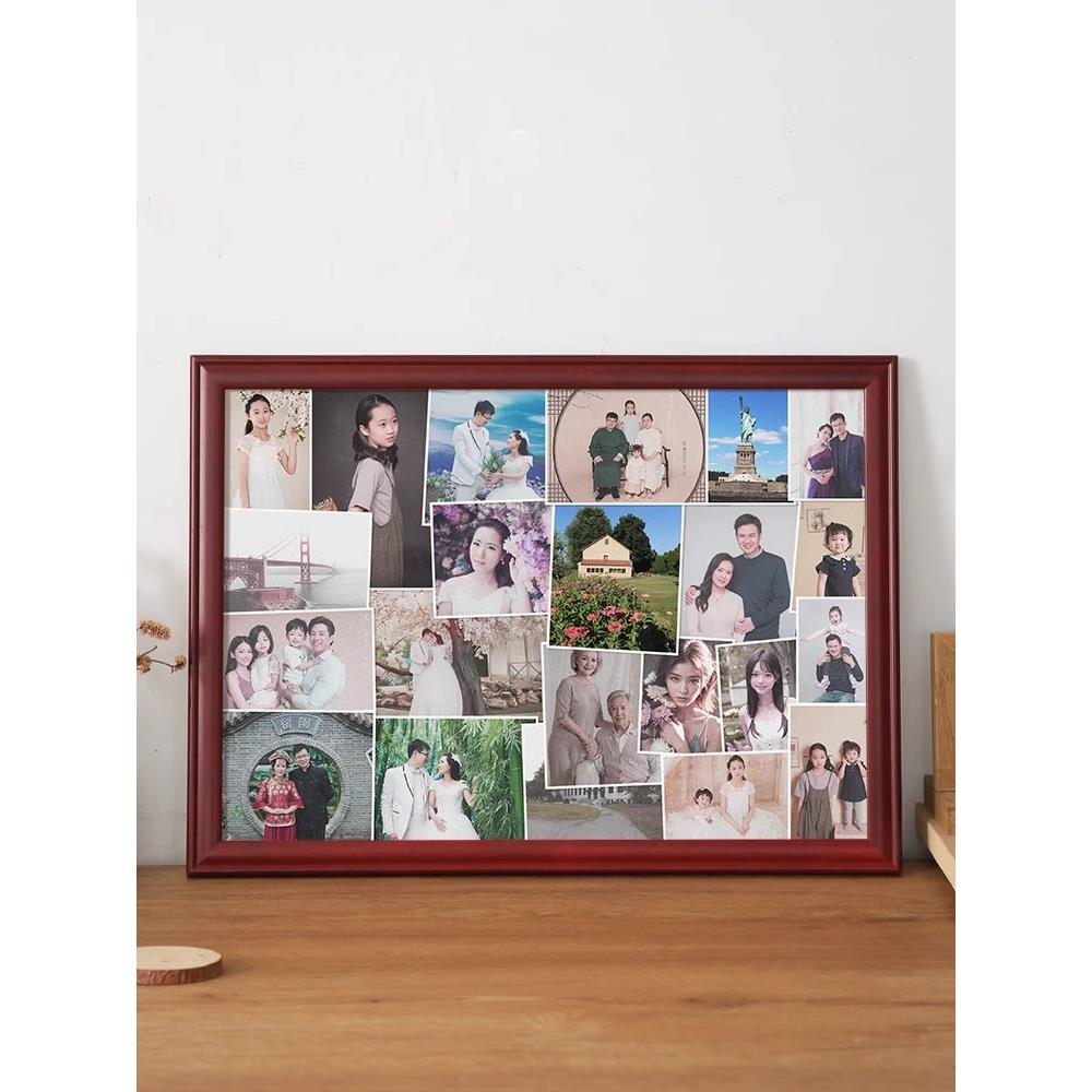 老式大相空框洗F7756775照框片多组合家庭挂墙?画框实张木摆台定