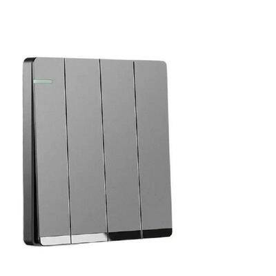 Grey Wall Switches 1/2/3/4 Gang 1Way Button On / Off Push