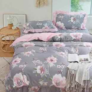 正品 床床品单 夹棉四件套裙全棉套纯棉床罩床上用加厚床笠加棉床式