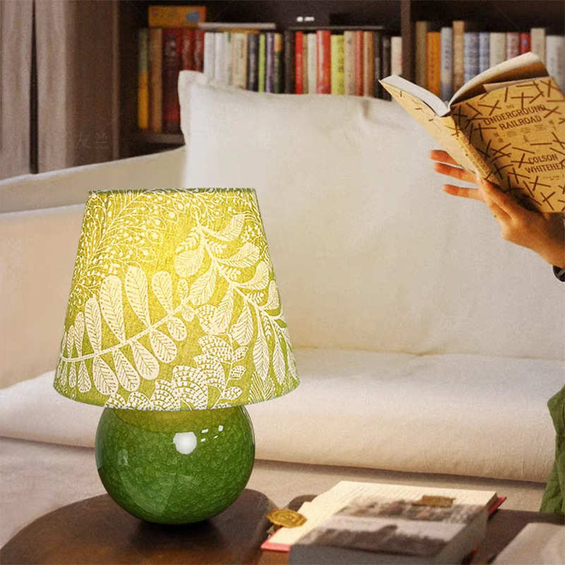美式复古欧式主卧床头灯卧室绿色陶瓷设计师创意家居装饰台灯摆件