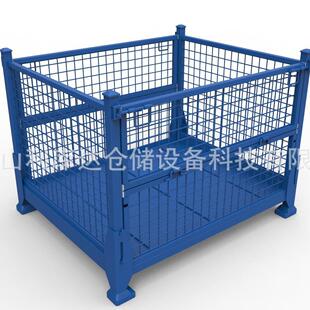 底脚防划伤金属周转箱料箱物流筐物料框料笼仓储笼可折叠可堆垛