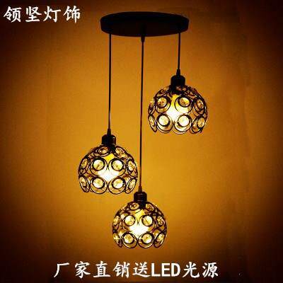 餐厅吊灯三头简约餐厅灯led餐吊灯饭厅个性创意吧台吊灯