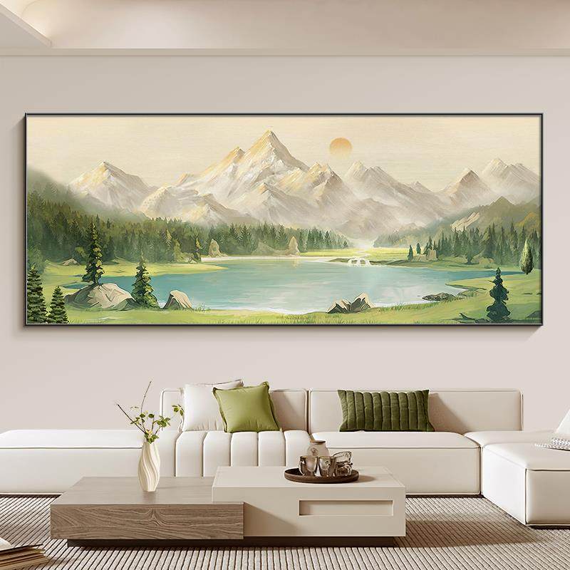 正品日照金山沙画发景墙装饰画 画现代简约山背图新款客厅壁画靠,家居饰品,现代装饰画,淘宝优惠券,粉丝福利购,淘宝优惠卷