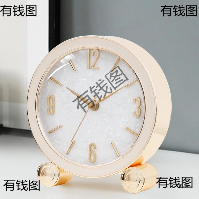 现代轻奢座钟客厅家用时尚简约台式摆钟创意钟表时钟摆件台钟静音
