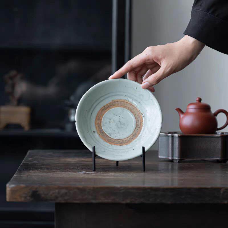 盘子展示架盘子支架铁艺覆古餐盘陈列底座装饰茶饼碟子托 托架盘