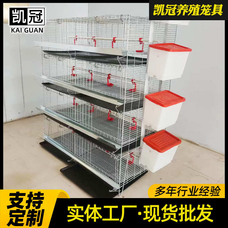 雏鸡立式笼养育雏设备阶梯式笼鸡场笼子小鸡育雏蛋鸡笼四层热镀锌