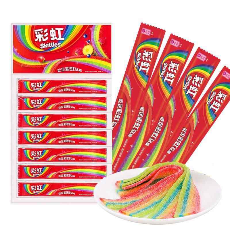 彩虹糖酸条软糖9g*10条小样橡皮糖珍宝长条珠儿童怀旧果汁卷软糖,零食/坚果/特产,软糖/果味糖/凝胶糖果,淘宝优惠券,粉丝福利购,淘宝优惠卷