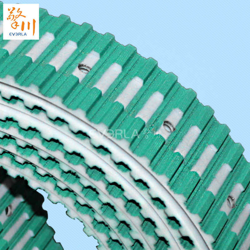 绿布PU同步带齿面开槽打孔耐磨抗拉扯包装机接驳机传动带厂家定制