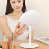 带梳妆镜化妆镜子镜子轻光镜发光led欧化妆桌面创意台式 灯便携补