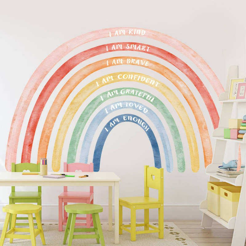 大彩虹墙贴波西米亚星星圆点儿童房复古卧室家居装饰自粘墙贴,家居饰品,软装墙贴,淘宝优惠券,粉丝福利购,淘宝优惠卷