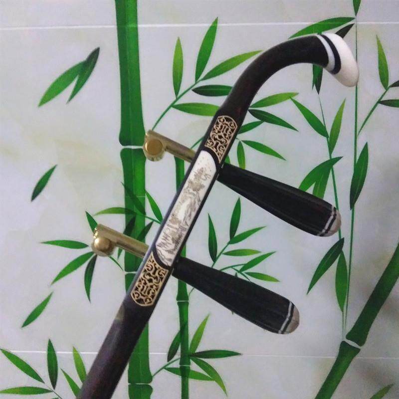 高档二胡木杆子弯头专业乐器配件琴杆圆杆扁杆轴铜黑轴檀红木木龙