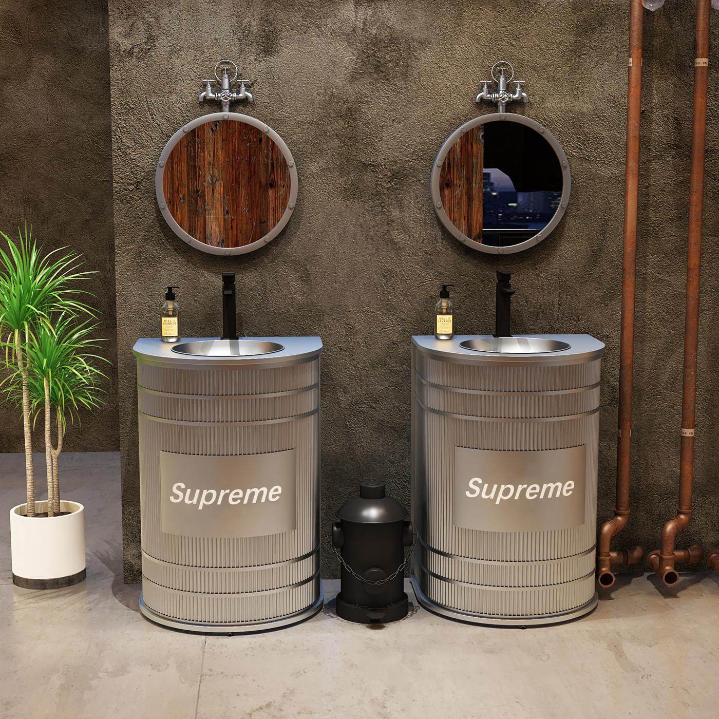 工业风铁艺洗手盆酒吧餐厅创意复古立柱式卫生间洗漱台阳台洗手池,家装主材,立柱盆,淘宝优惠券,粉丝福利购,淘宝优惠卷