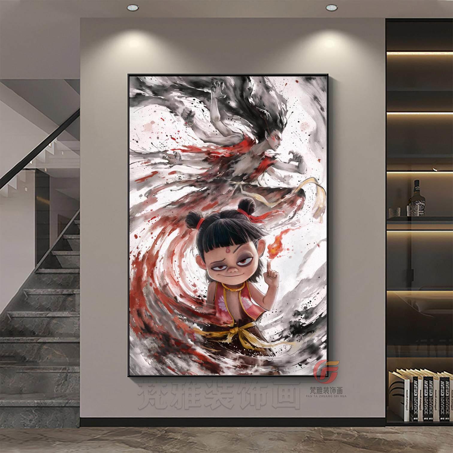 哪咤2之魔童闹海装饰画 画敖丙申公豹海龙王风客厅挂画 画电影海