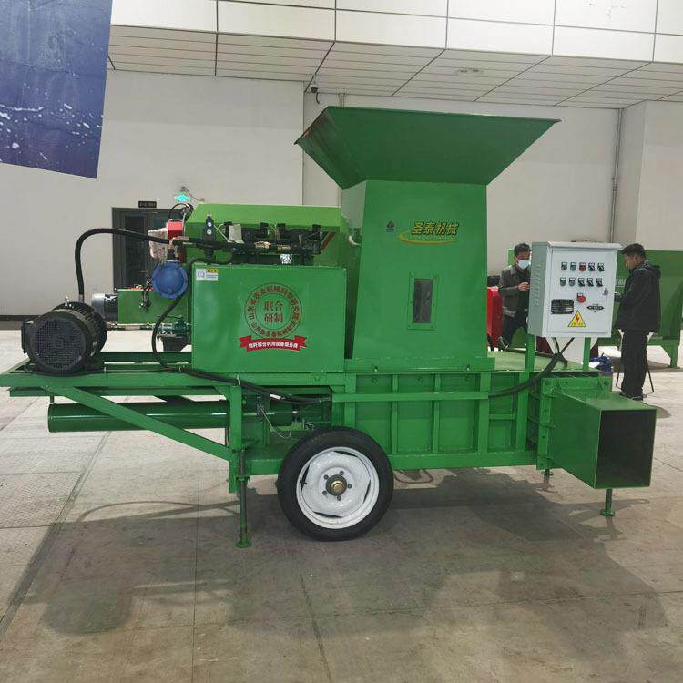 青储套袋压块机秸秆草块打包机械卧式全自动液压方包机