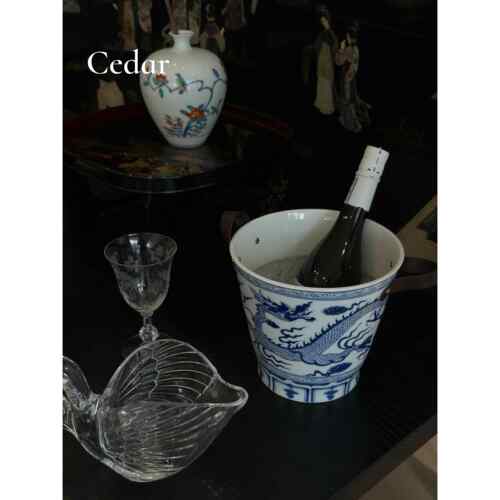cedar 元青花陶瓷冰桶冰镇威士忌红酒饮料香槟白葡萄酒雷司令冰桶