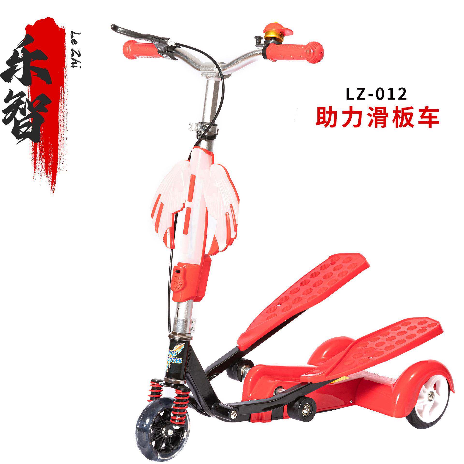 音乐闪光 儿童脚踏三轮双翼滑板车 助力闪光宽轮 厂家直供
