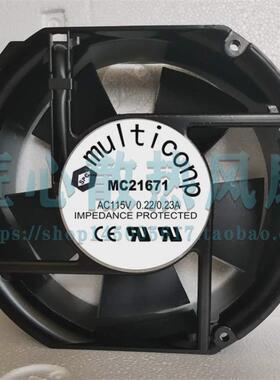 MULTICONP MC21671 轴流风扇, 172MM, 115VAC, 0.22/0.23a 散热