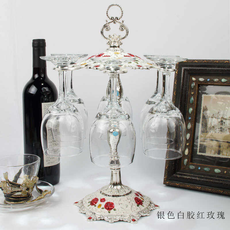 北欧创意轻奢红酒杯架子高档金属玻璃杯架悬挂式倒挂架高脚杯架